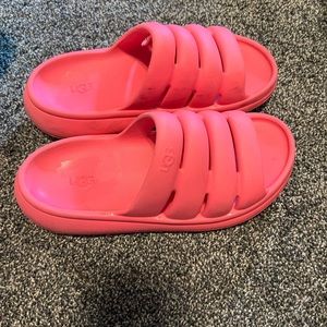 Super cute hot pink ugg slides